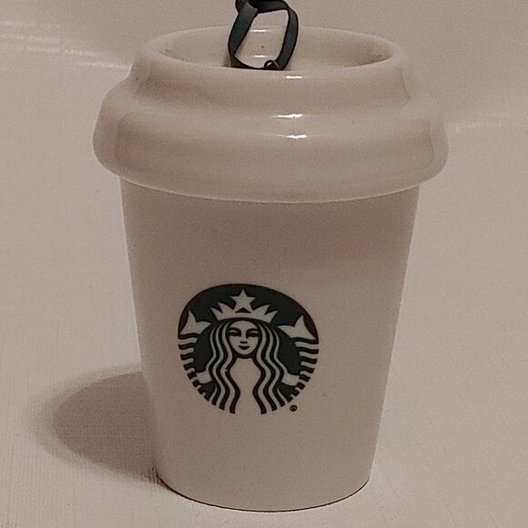 2016 STARBUCKS ORNAMENT TO GO PAPER CUP CERAMIC Christmas Tree Ornament - Picture 2 of 7